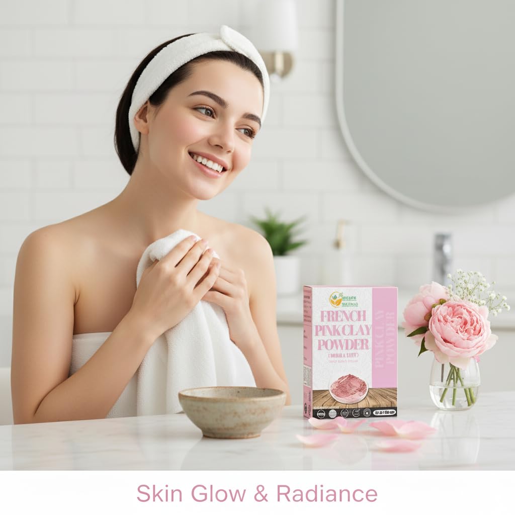 Smooth pink clay face mask ready for at-home spa-like treatment.