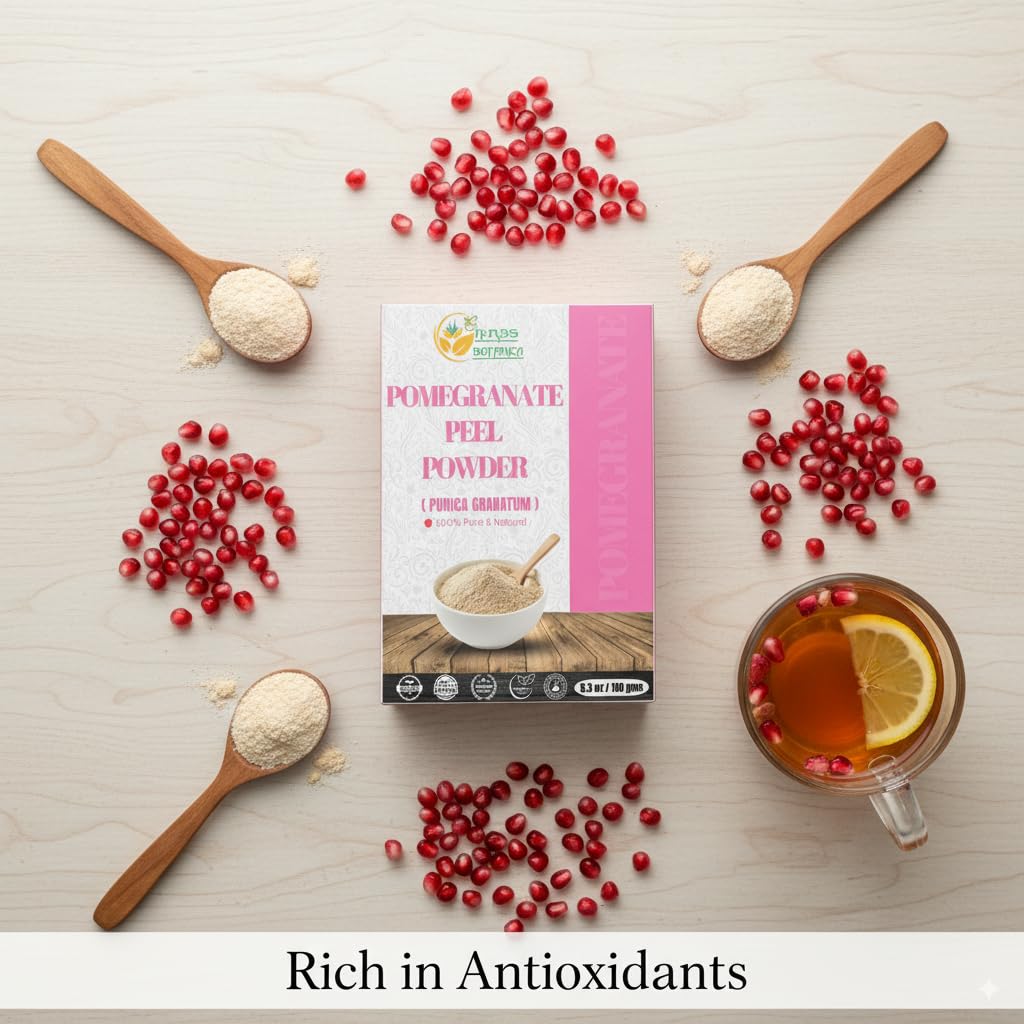 Herbs Botanica pomegranate peel powder used in a DIY facial mask