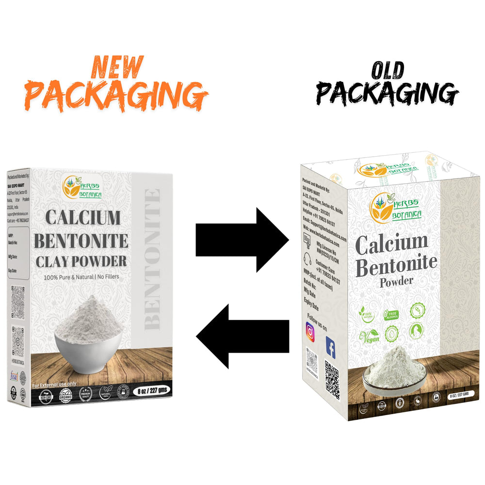 Herbs Botanica pure calcium bentonite clay in convenient packaging.