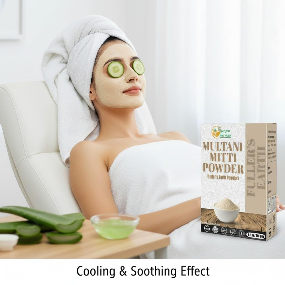 Herbs Botanica pure-grade facial mask jar with application brush in spa-like setting.