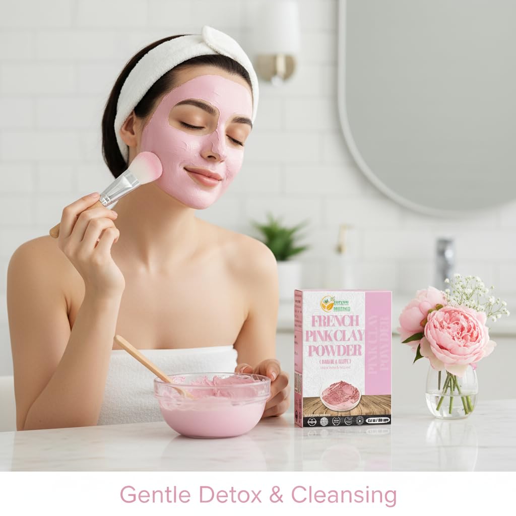 Herbs Botanica rose clay used in handmade pink soap crafting.