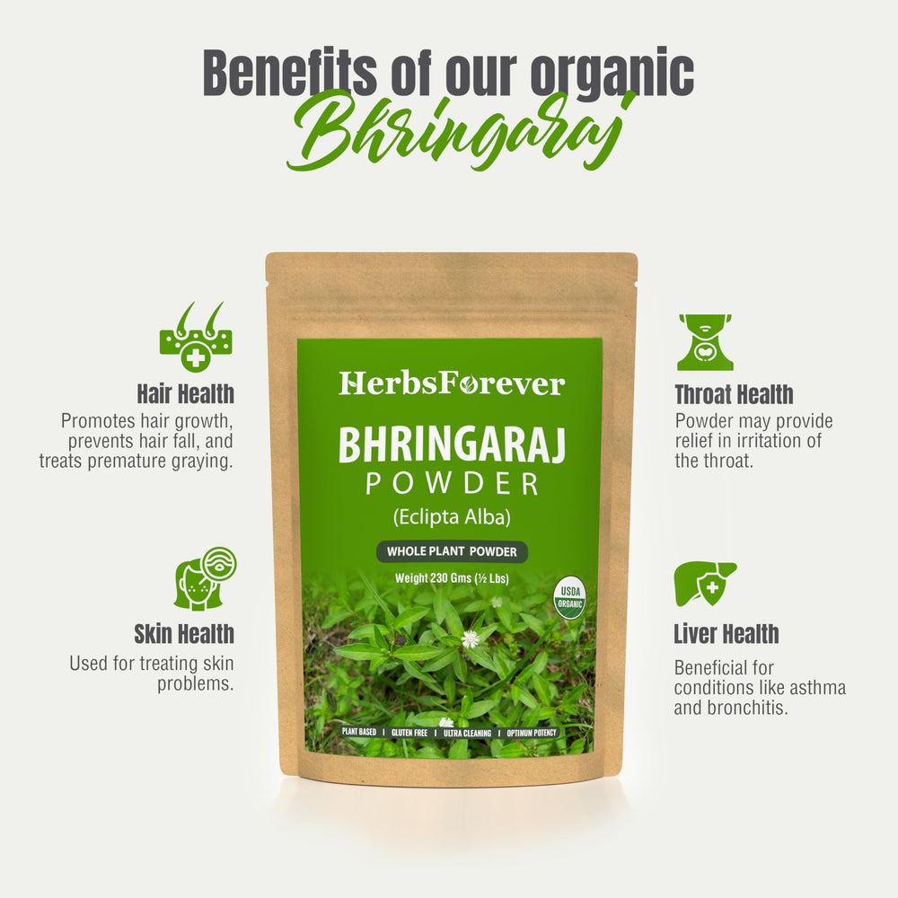 HerbsForever Bhringaraj steam sterilized powder for purity and safety.