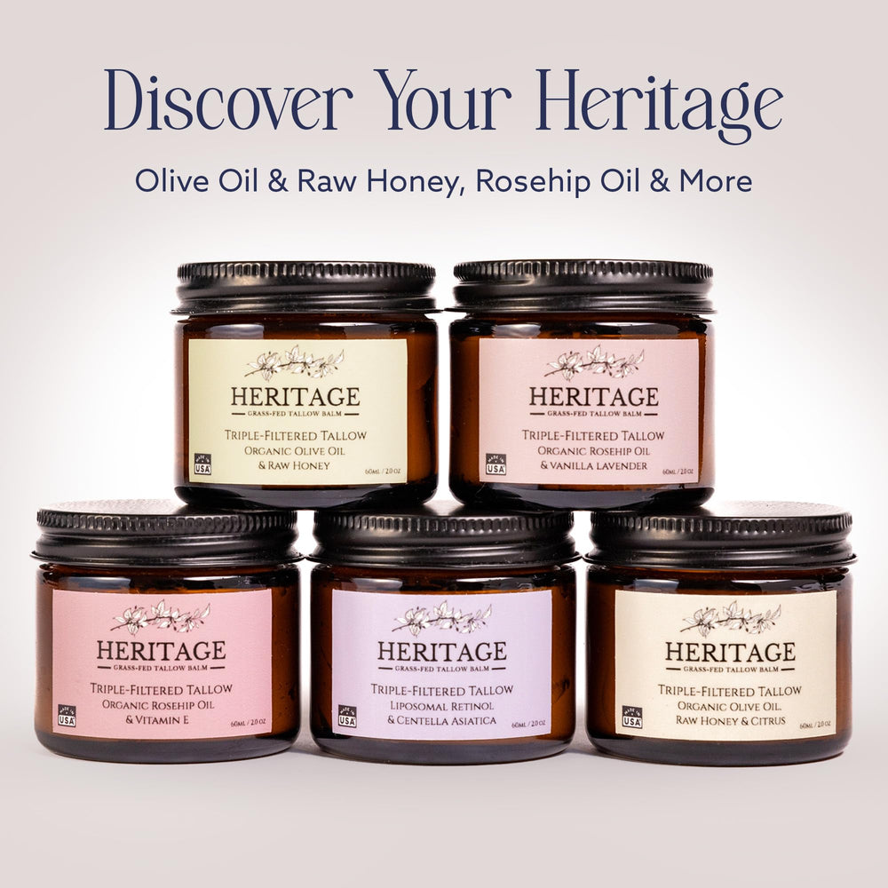 Heritage Refinery balm-on-skin-application: smooth texture for daily routines.