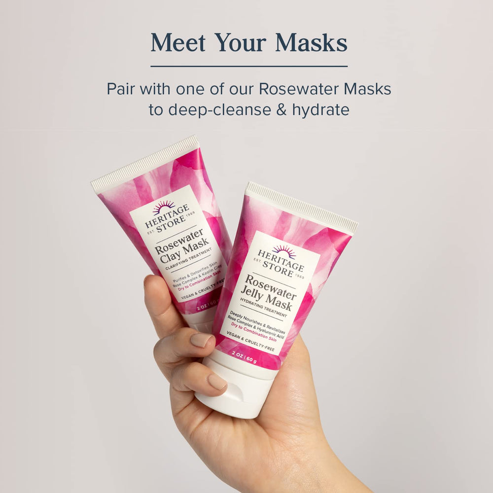 HERITAGE STORE Rosewater Moisturizer amber glass packaging preserves freshness.
