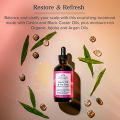 Person applying Heritage Store scalp oil to the scalp for hydration and soothing care