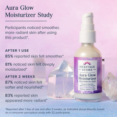 HERITAGE STORE Aura Glow Clear Quartz for radiant brightness in routine.