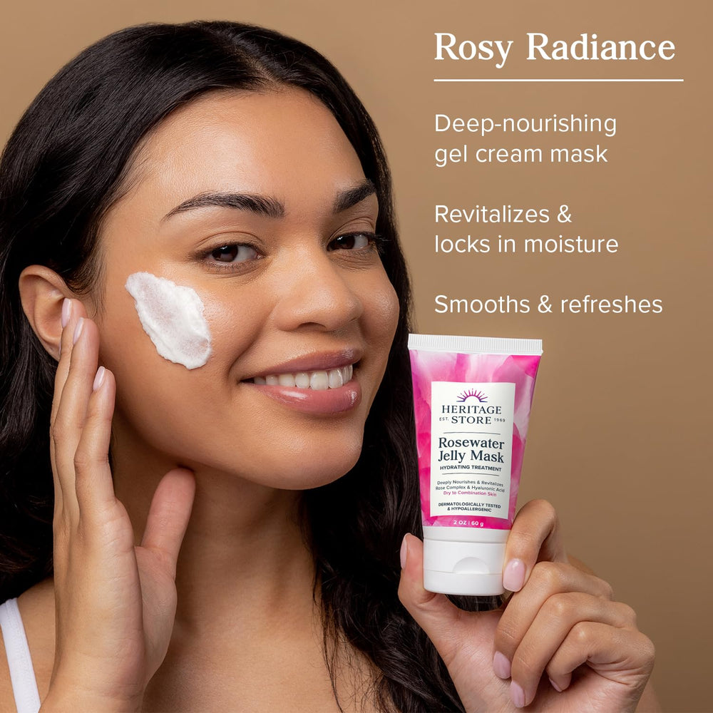 HERITAGE STORE Rosewater Jelly Mask spread on skin for even coverage