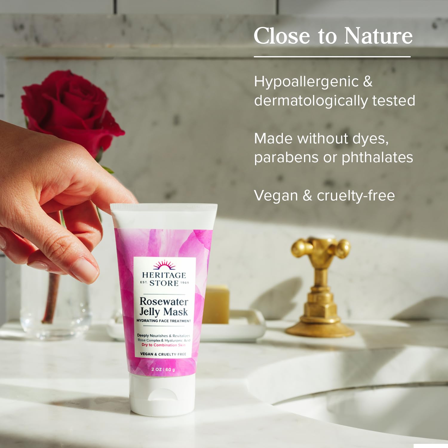 Texture detail of HERITAGE STORE Rosewater Jelly Mask's soothing gel
