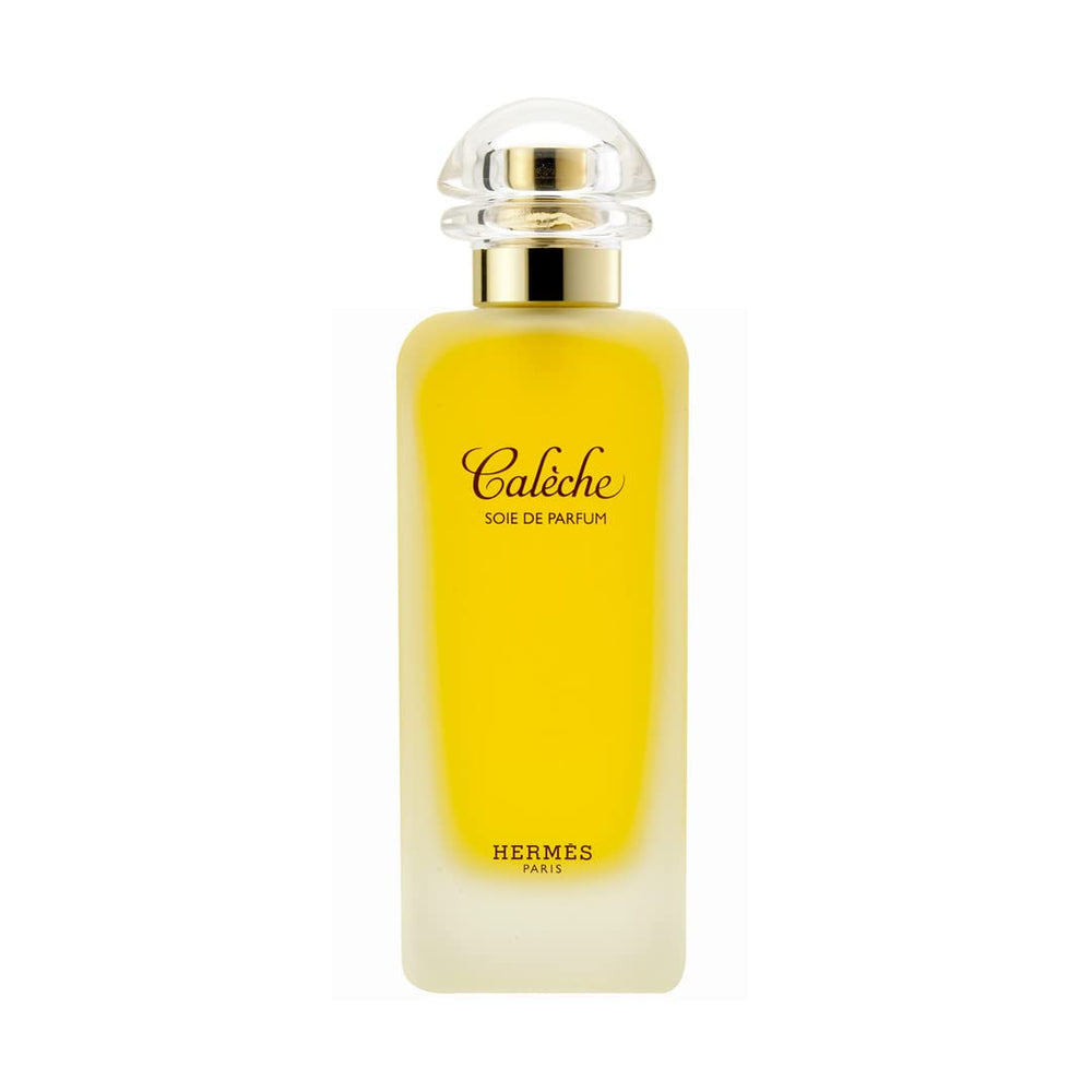 Hermès Caleche EDT bottle close-up highlights floral notes for refined evenings.