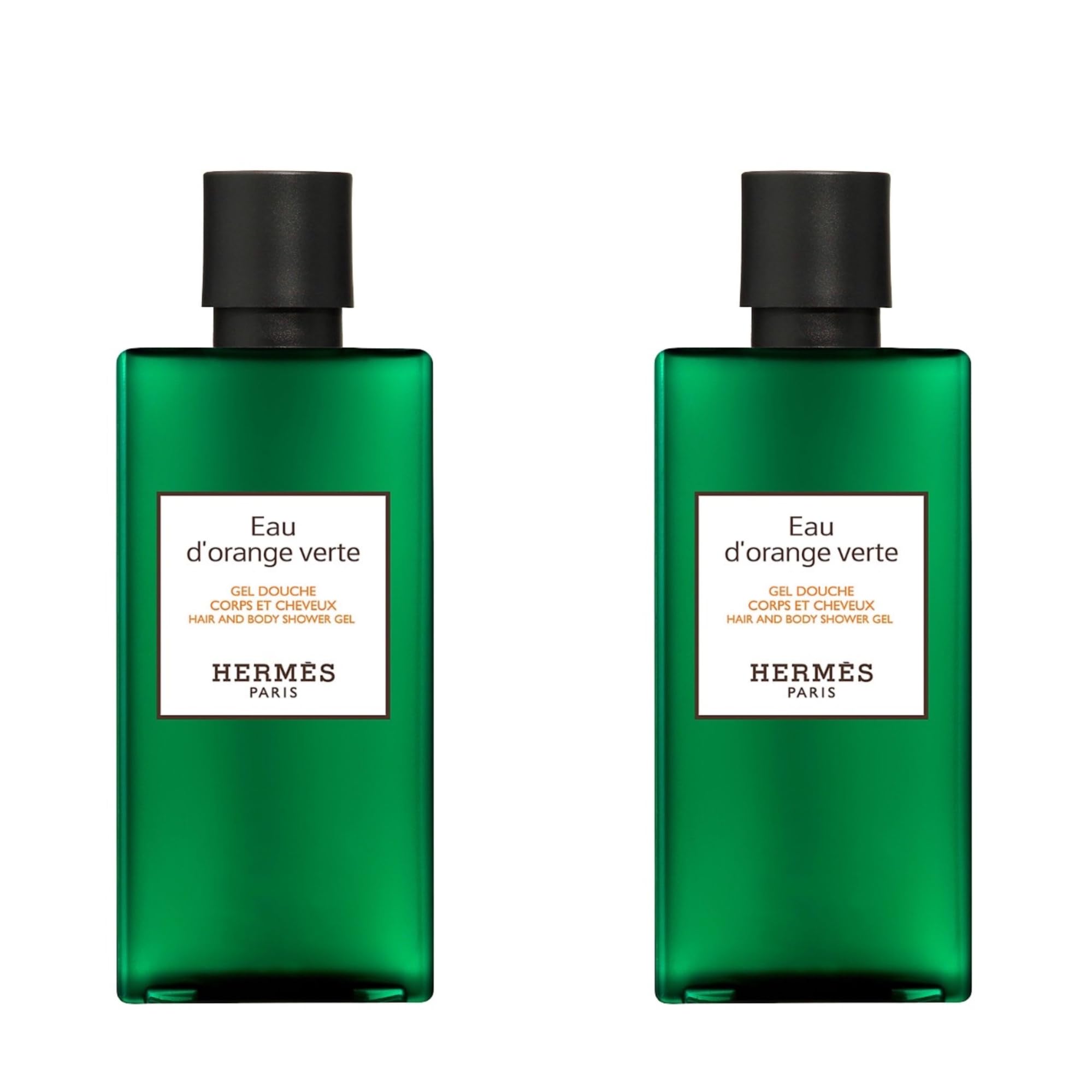 Hermès Eau d'Orange Verte bottle front, sleek design for daily shower ritual