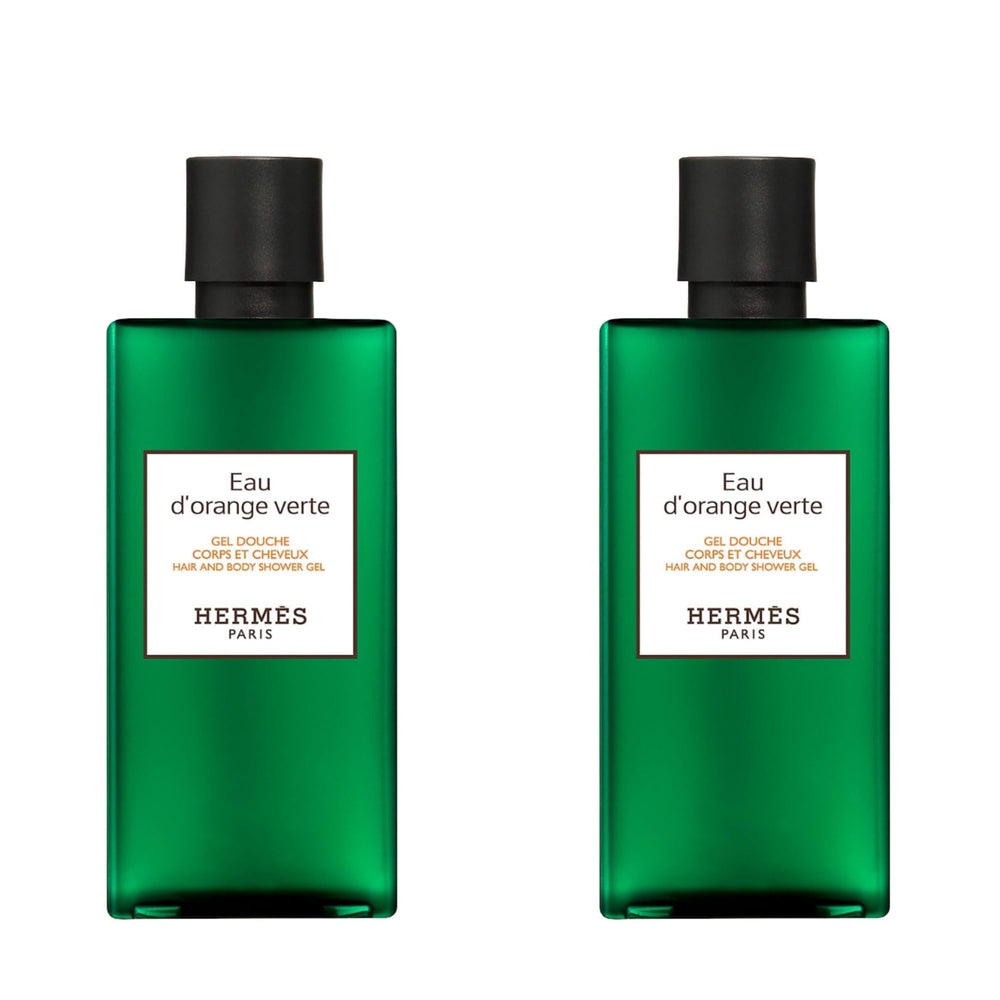 Hermès Eau d'Orange Verte bottle front, sleek design for daily shower ritual