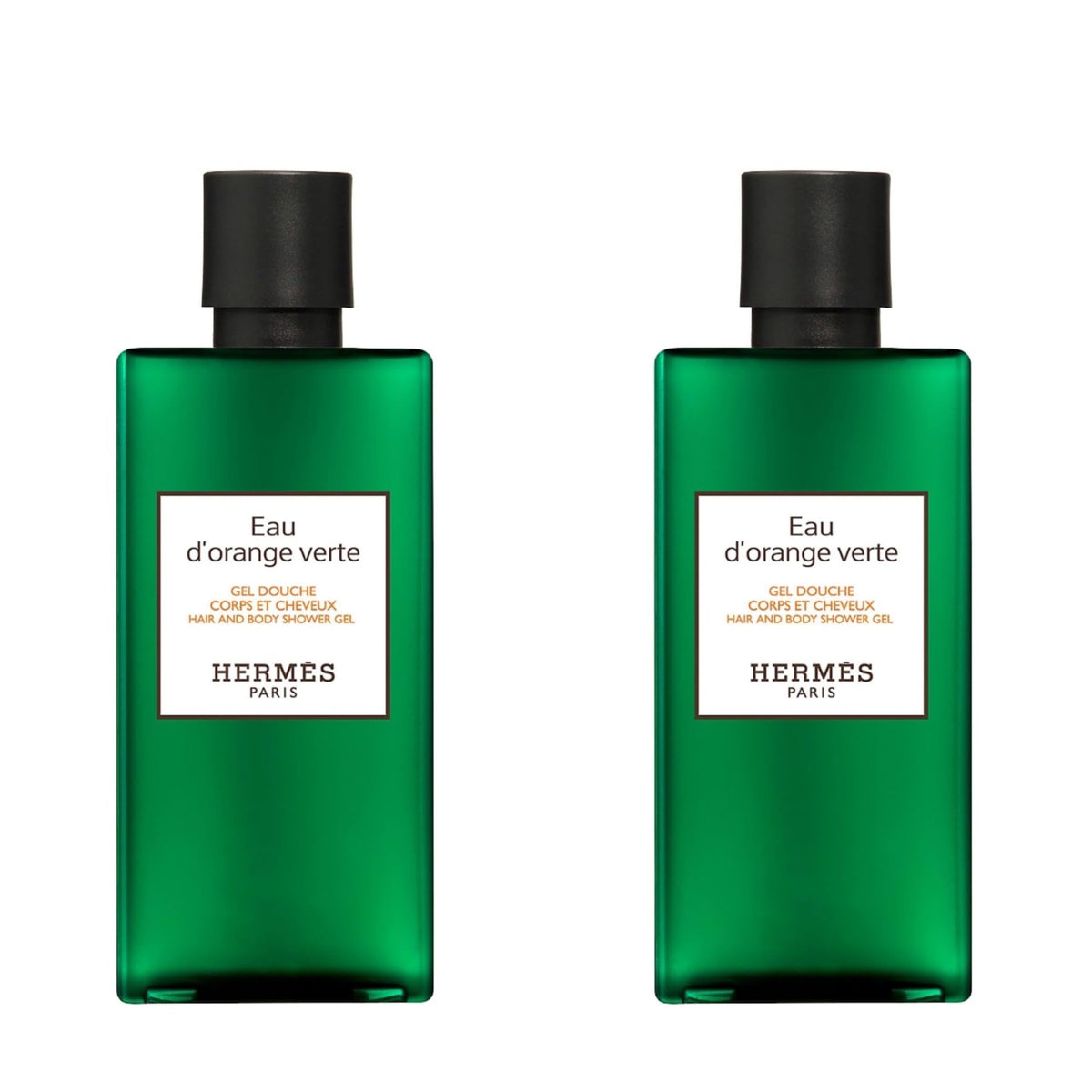 Hermès Eau d'Orange Verte bottle front, sleek design for daily shower ritual