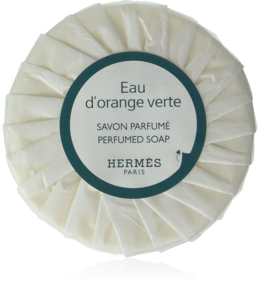 Hermès Eau d'Orange Verte pleated soaps 6-pack, fresh citrus notes for daily cleansing ritual.