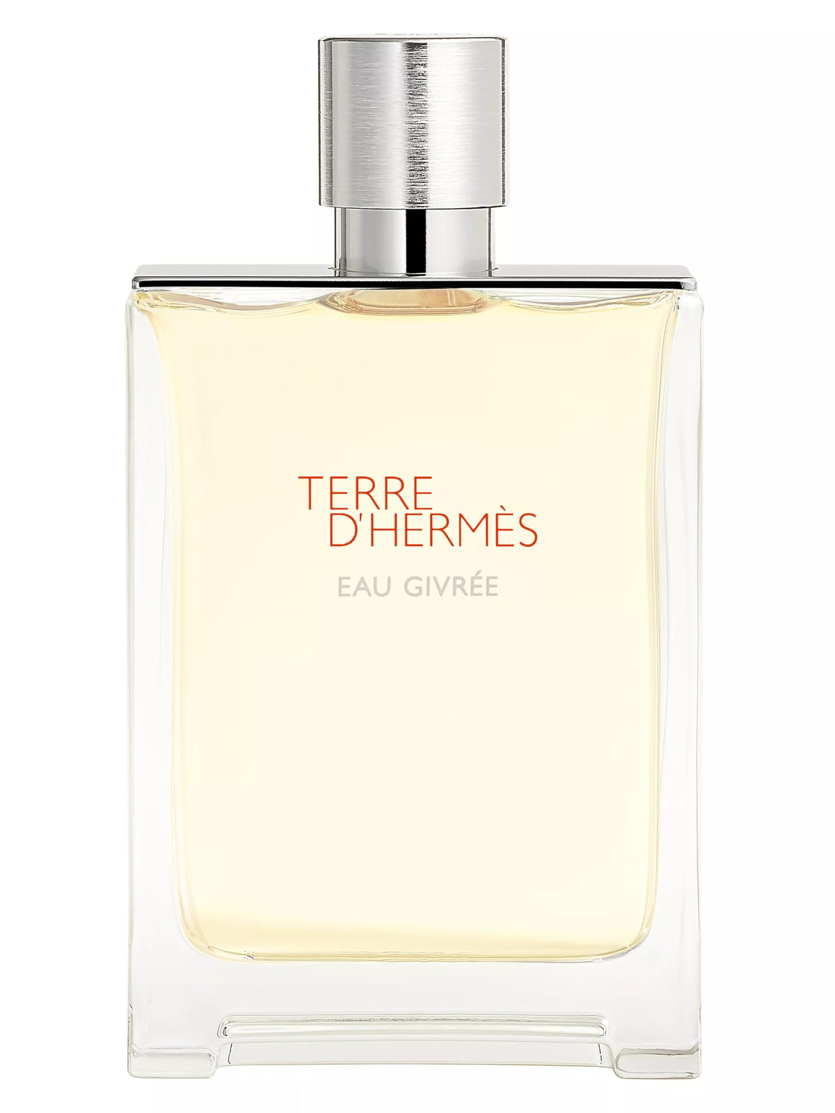 Hermès Terre d’Hermès Eau Givrée bottle front view showing bright citrus and mineral warmth.