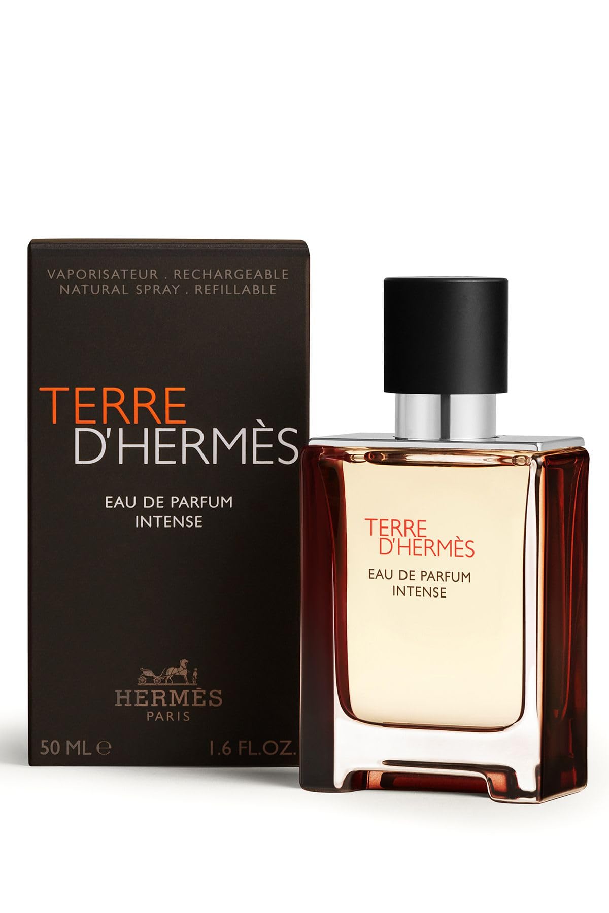Terre D'Hermès EDP Intense bottle front view for a refined presence