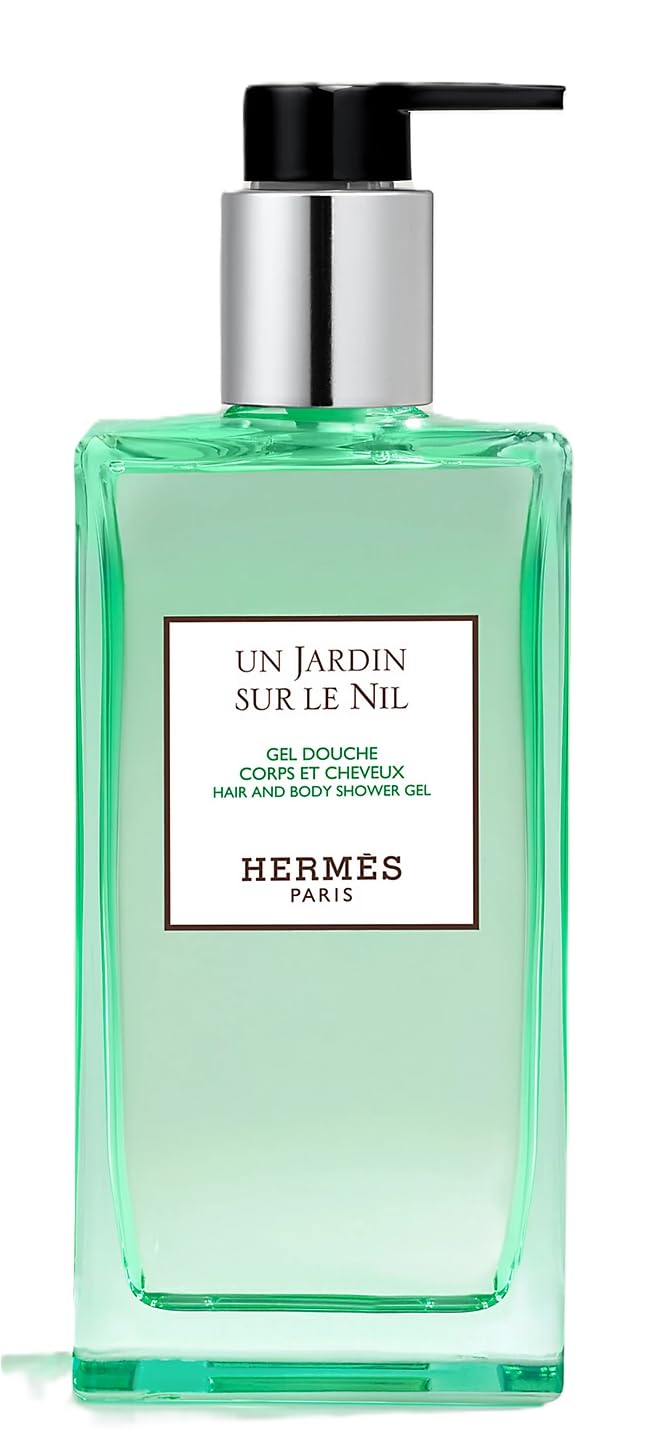 Hermès Un Jardin Sur Le Nil shower gel bottle with refill option for extended use.