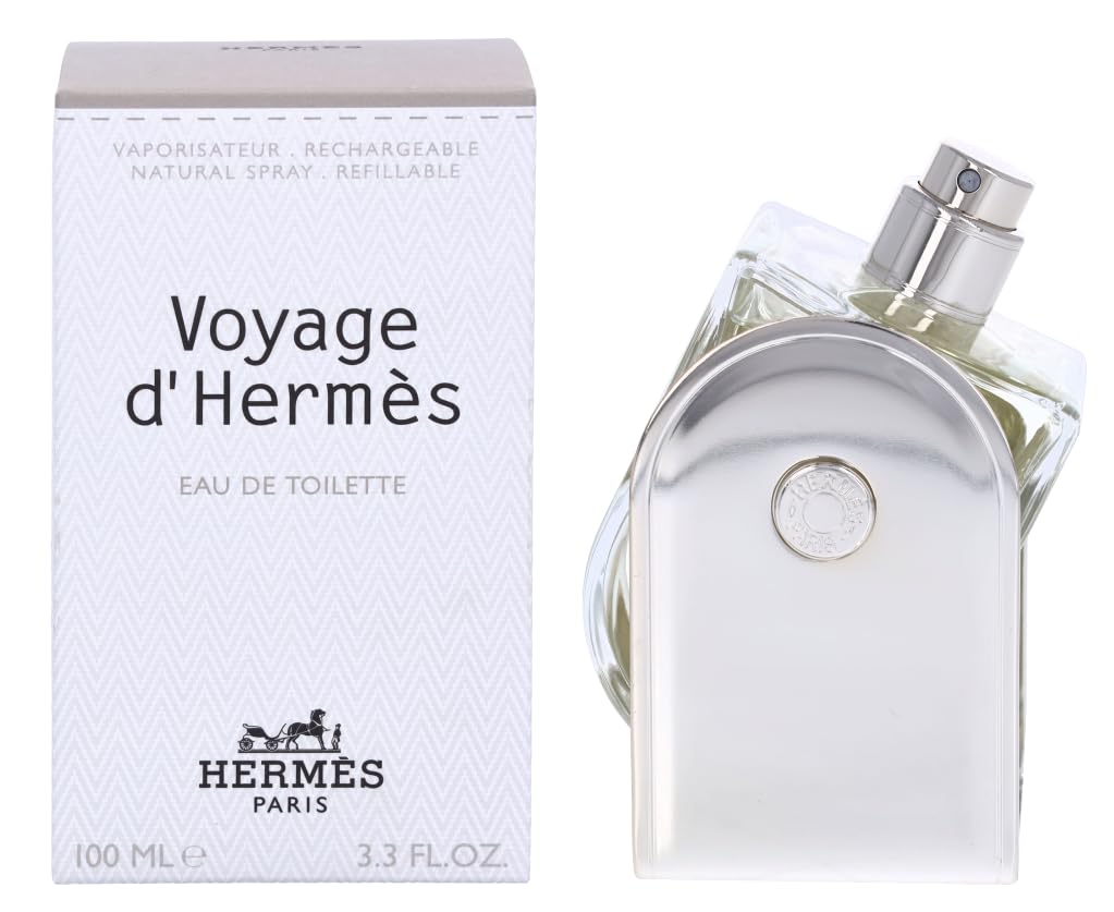 Hermès Voyage d'Hermès bottle front view showcasing unisex design.