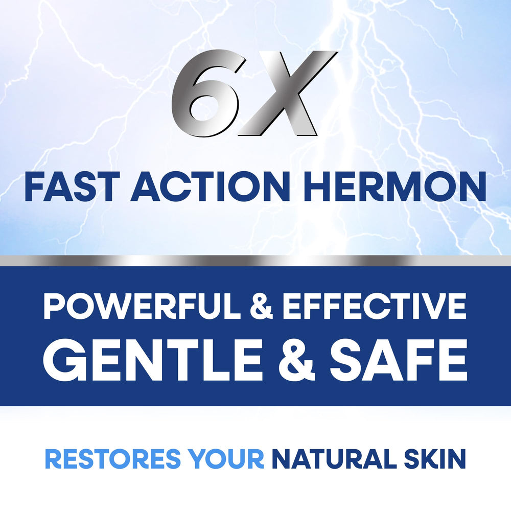 Hermon anti-itch cream application on hands demonstrating easy use.
