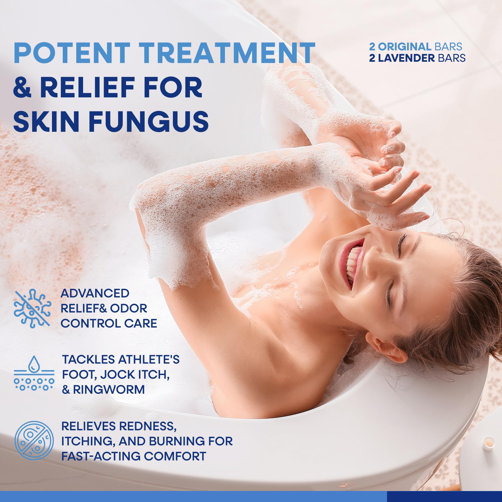 Hermon antifungal soap bar closeup highlights rich lather for daily care.