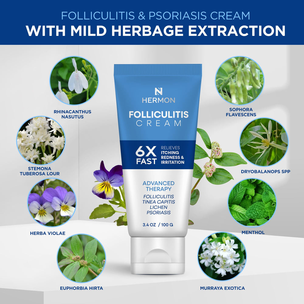 Hermon Folliculitis Cream 2Pack tubes arranged for convenient skincare routines.