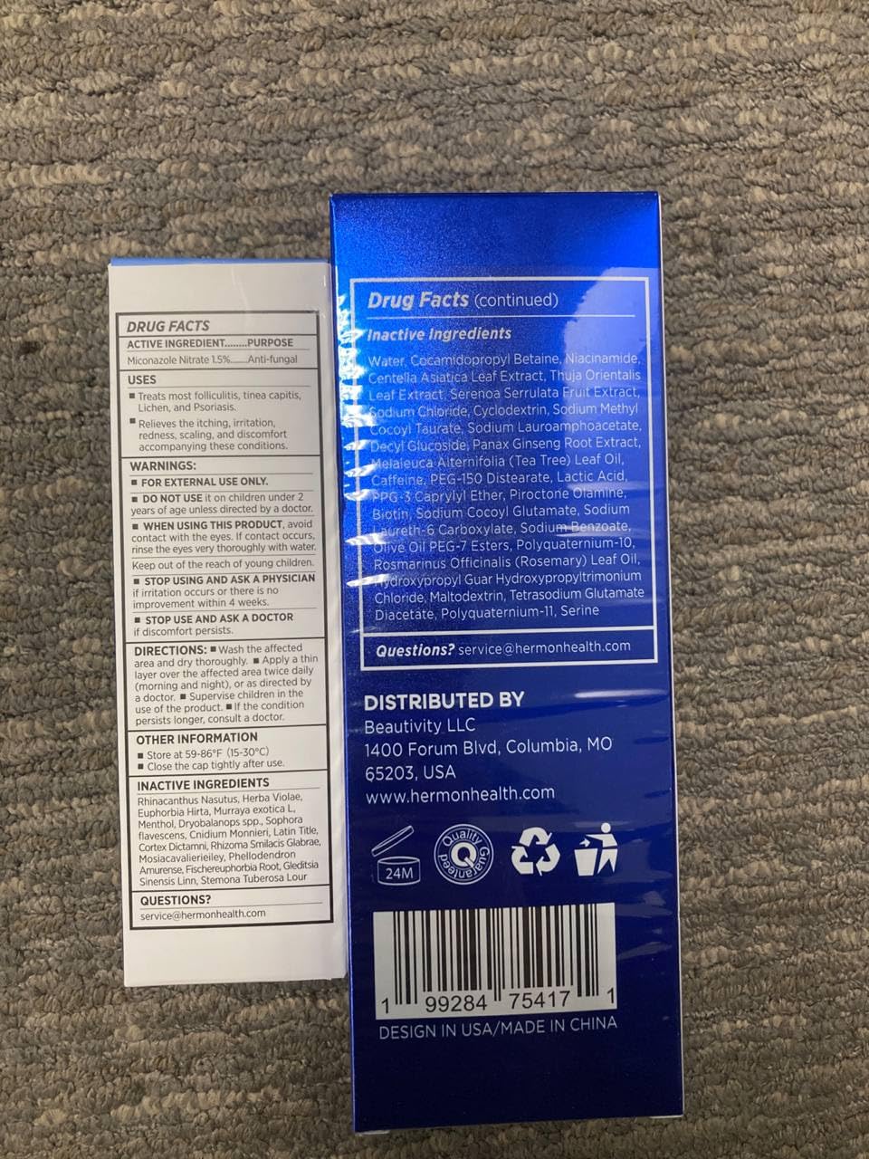 Hermon folliculitis shampoo rinse scene suggests refreshing cleanse after workouts.
