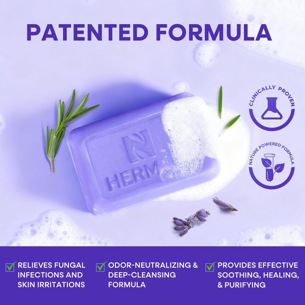 Hermon Savon antifongique lavande emballage: soin quotidien pour le corps.