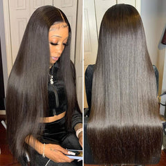 Hermosa 220-density HD lace front wig top view with natural scalp illusion.