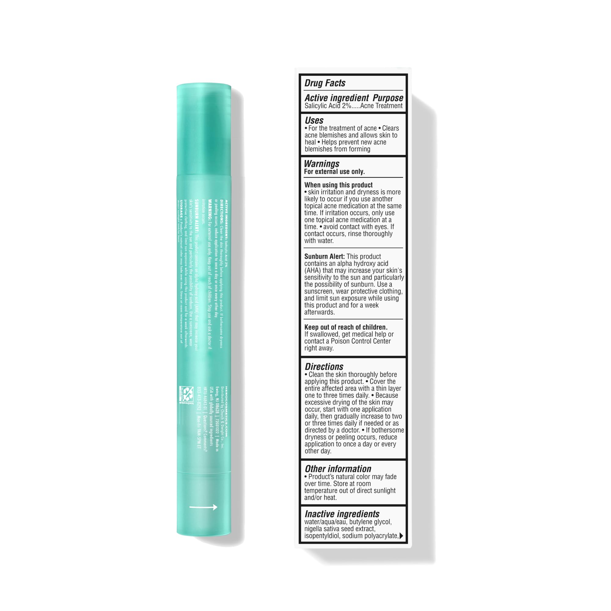 Precise twist mechanism on Hero Cosmetics Pimple Correct Pen for targeted application.