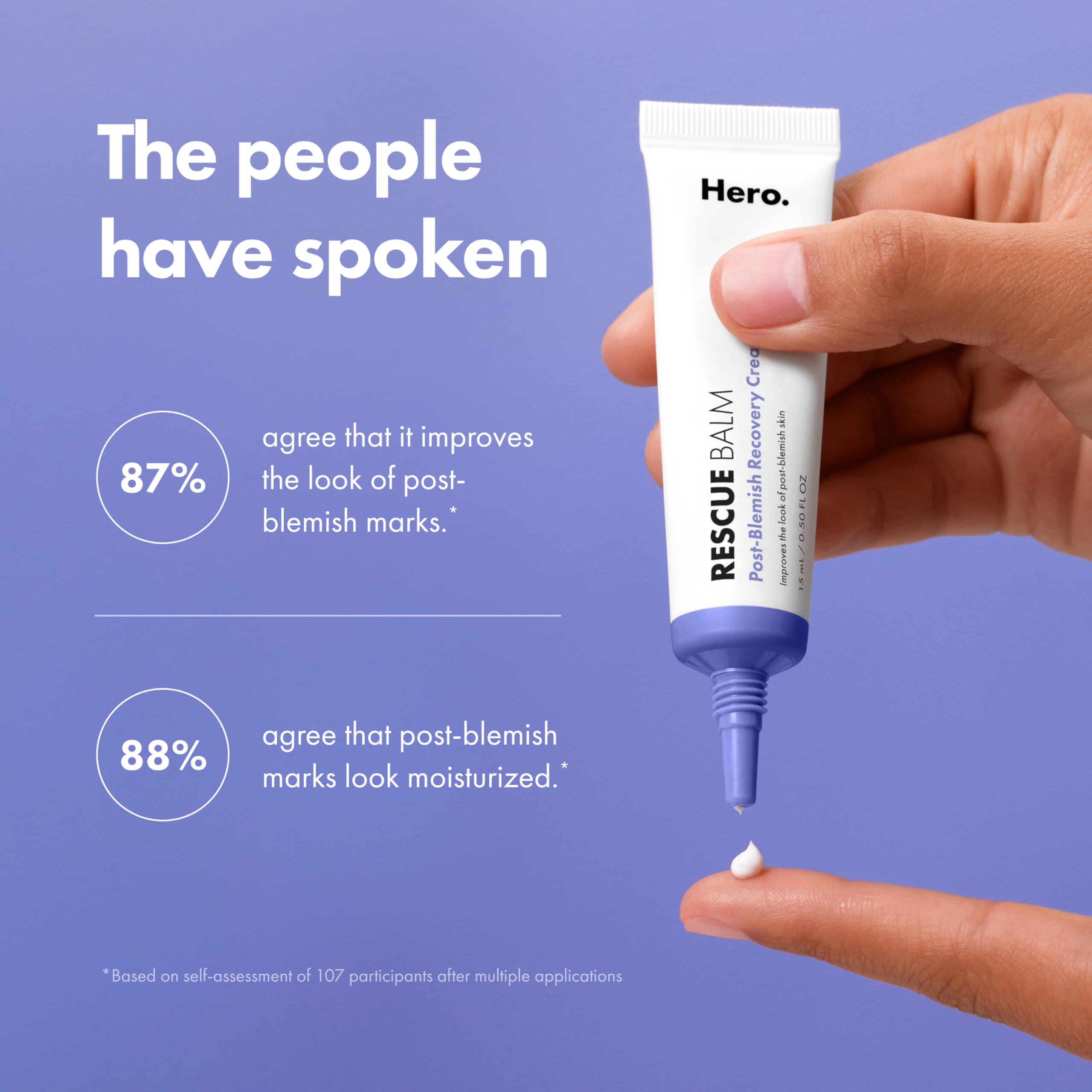 Hero Cosmetics Rescue Balm label close-up confirms silicone-free formula for streamlined skincare