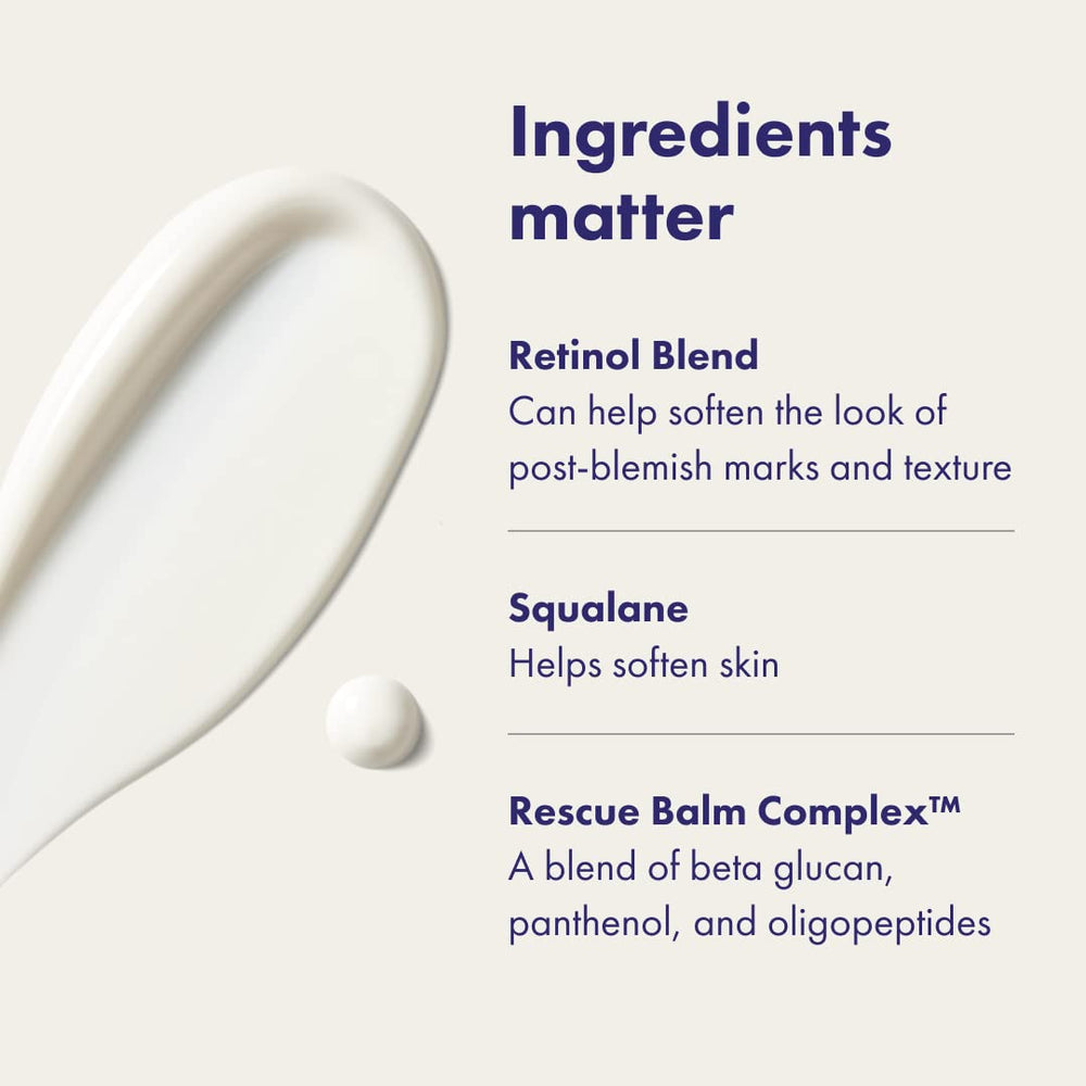 HERO COSMETICS Rescue Retinol with squalane illustration emphasizes soothing hydration.