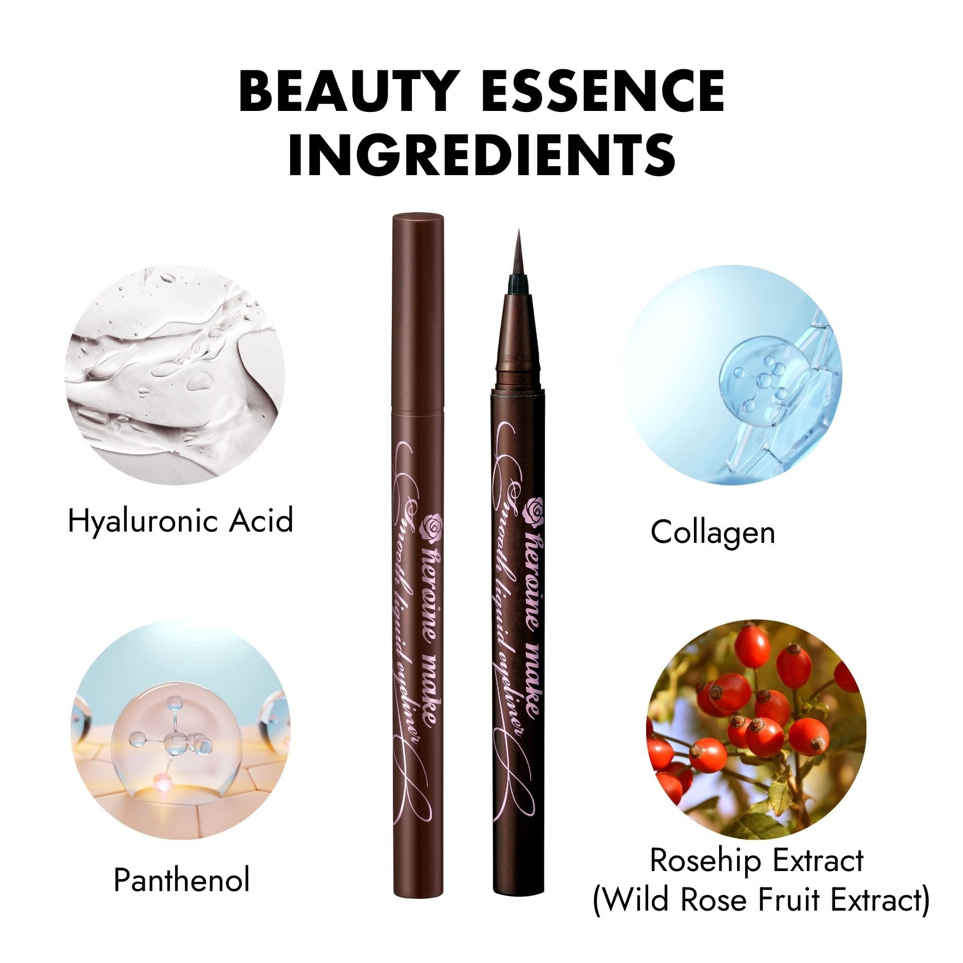 Heroine Make cat-eye look achieved with ultra-fine tip for defined edges.