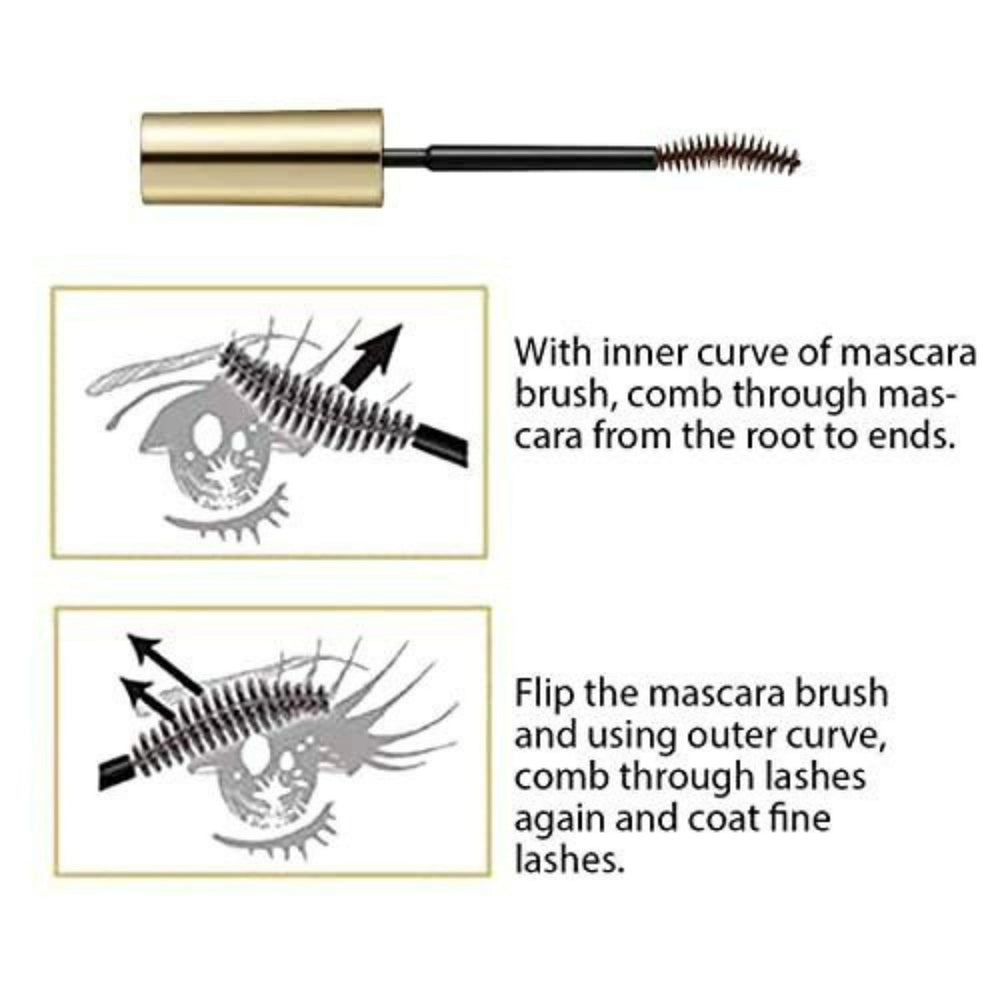 Heroine Make curvy brush design enhances lash separation and definition.