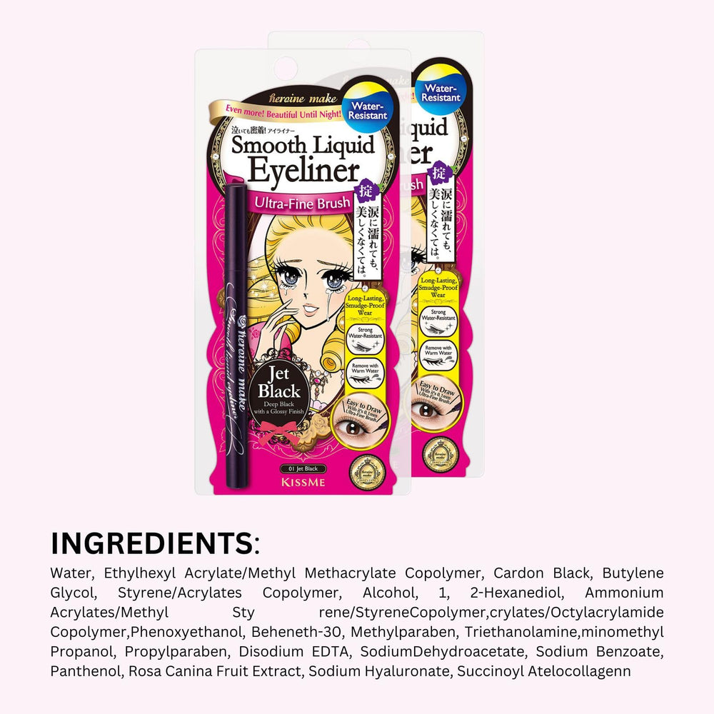 Heroine Make black liquid eyeliner defines eyes from day to night