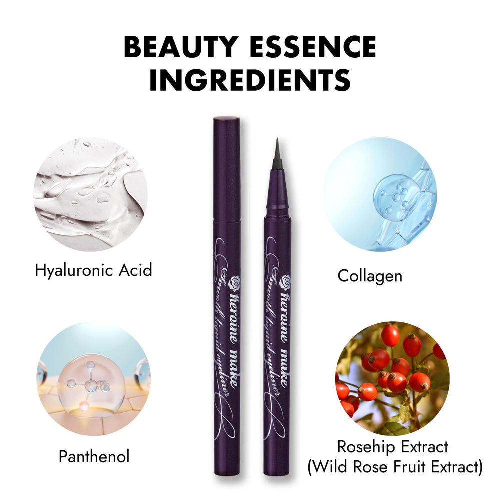 Heroine Make eyeliner removes easily with warm water after wear.