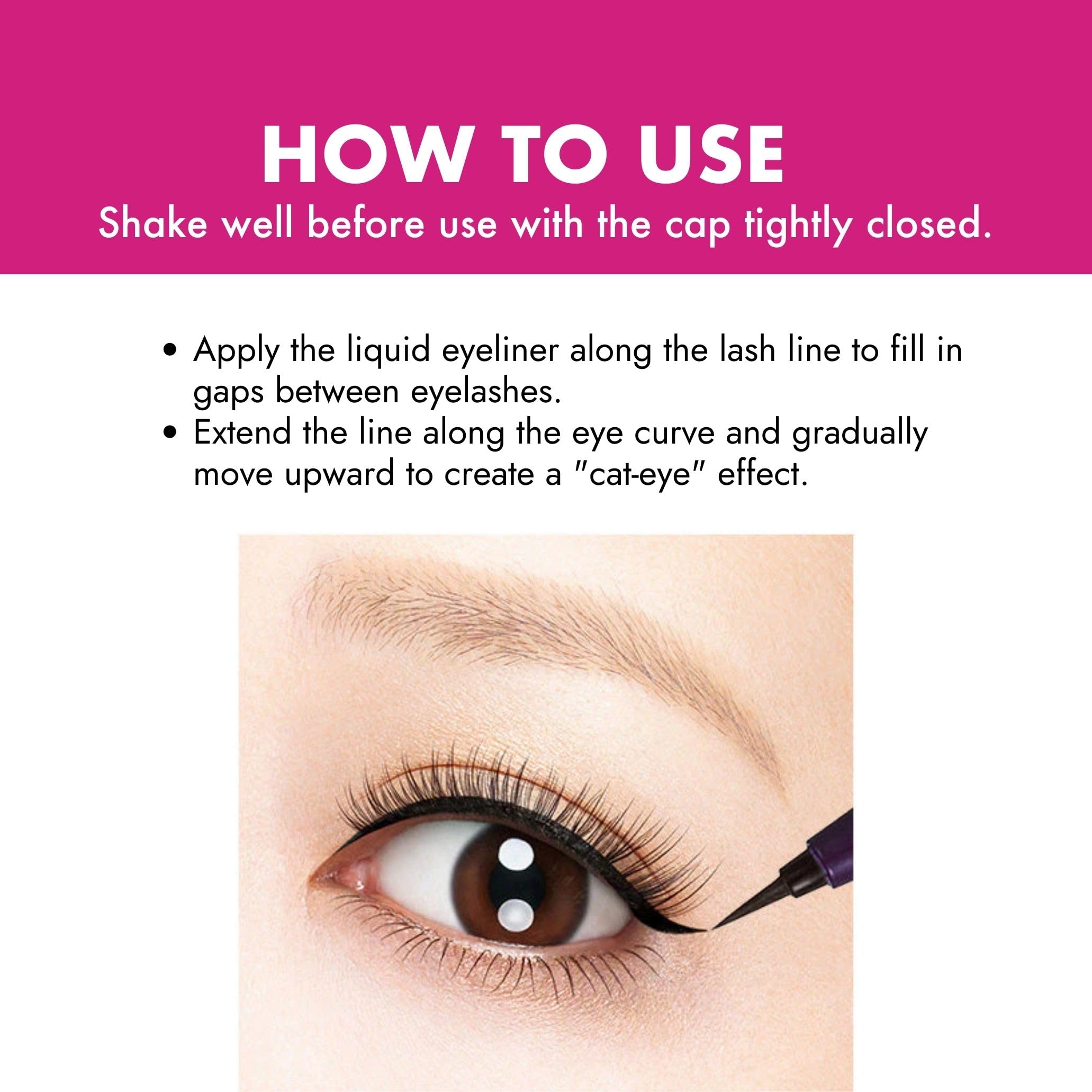 Heroine Make jet black liquid liner creates bold cat-eye definition.