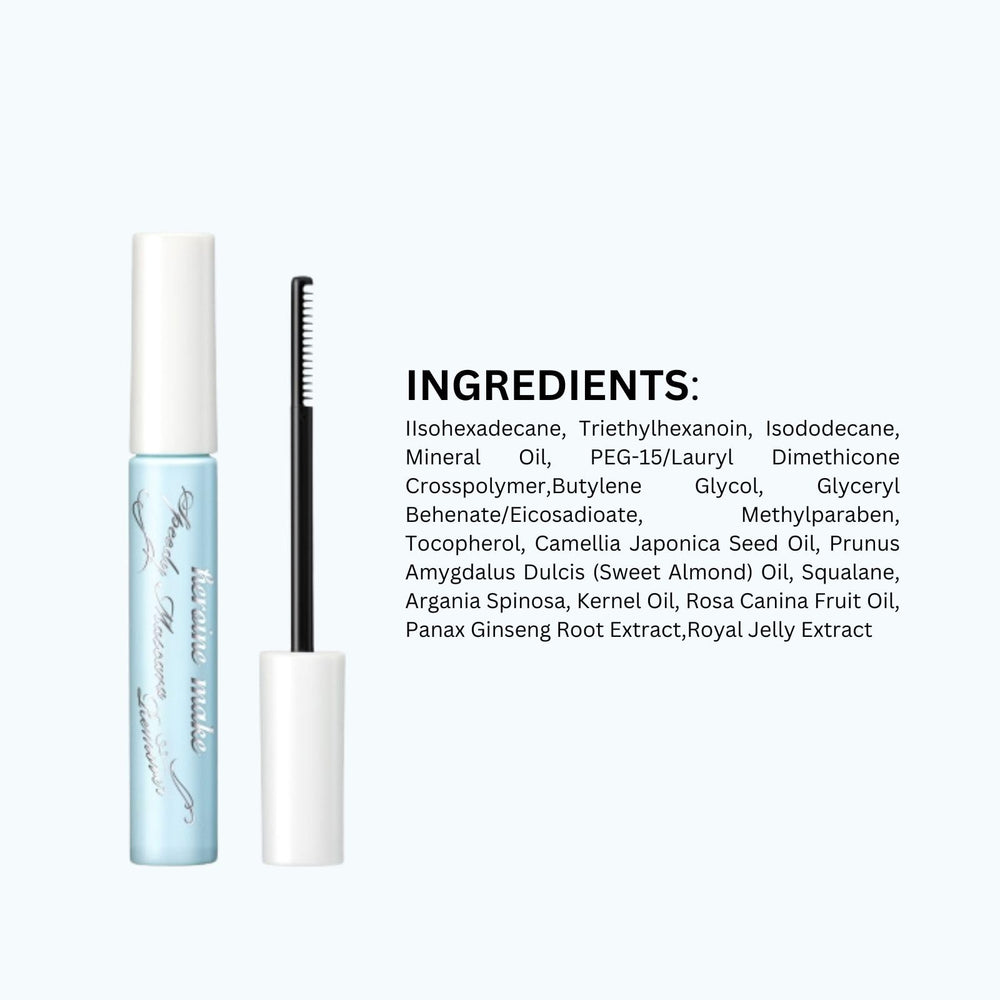 Heroine Make mascara remover leaves lashes clean and comfortable.