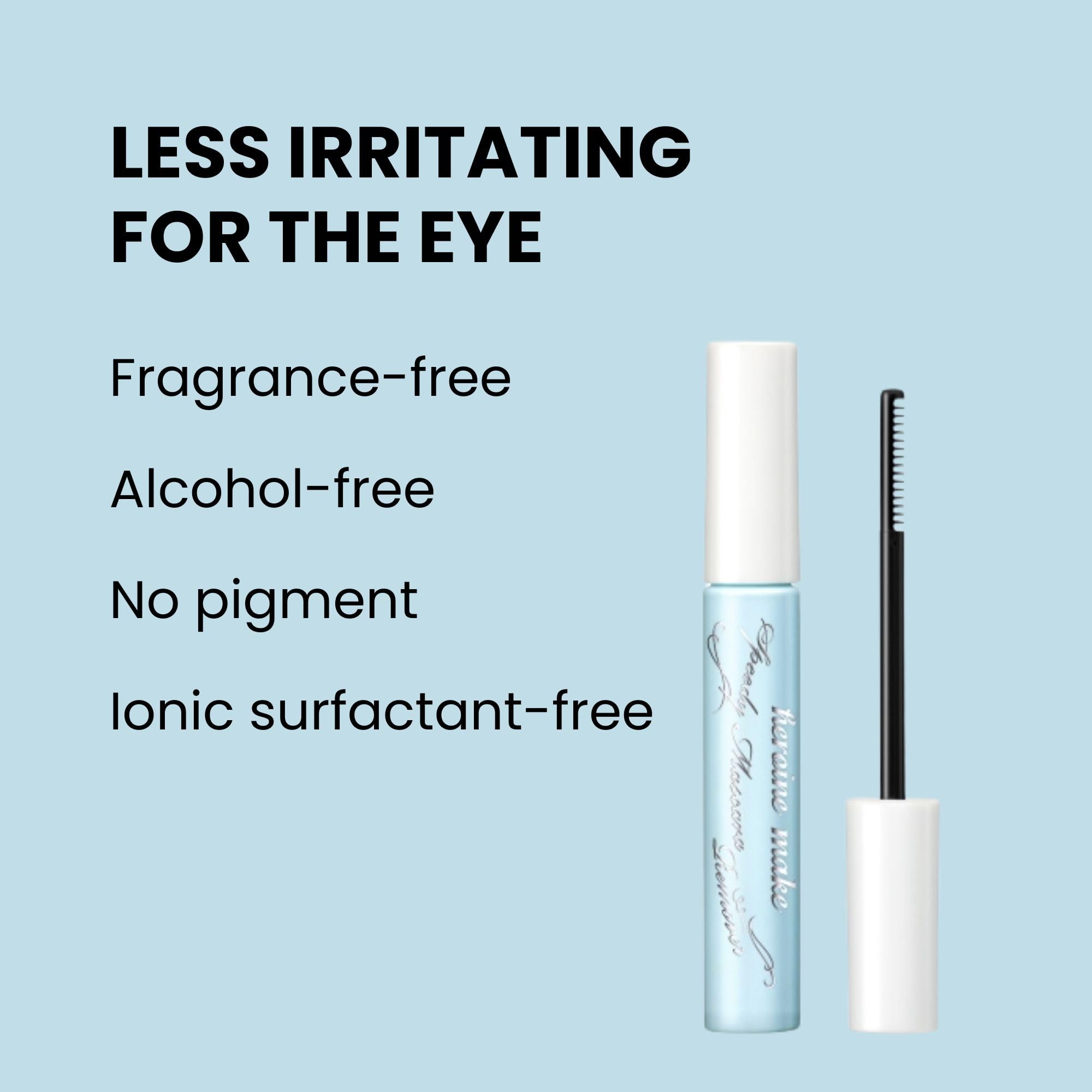 Heroine Make removes waterproof mascara smoothly from stubborn lashes.