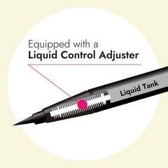 Heroine Make rich black liquid eyeliner delivers bold color and quick dry.
