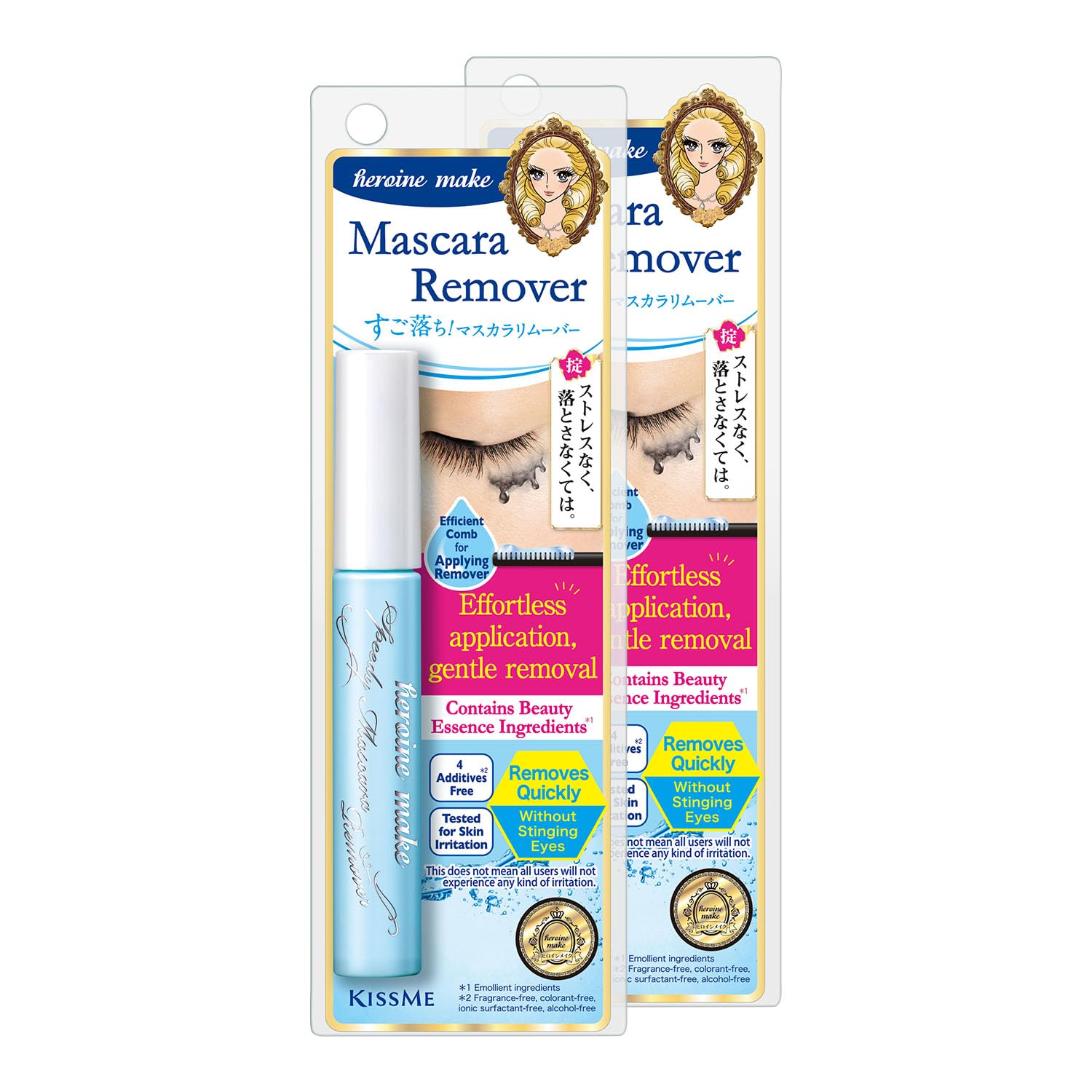 Heroine Make Speedy Mascara Remover bottle pour for fast, gentle removal.