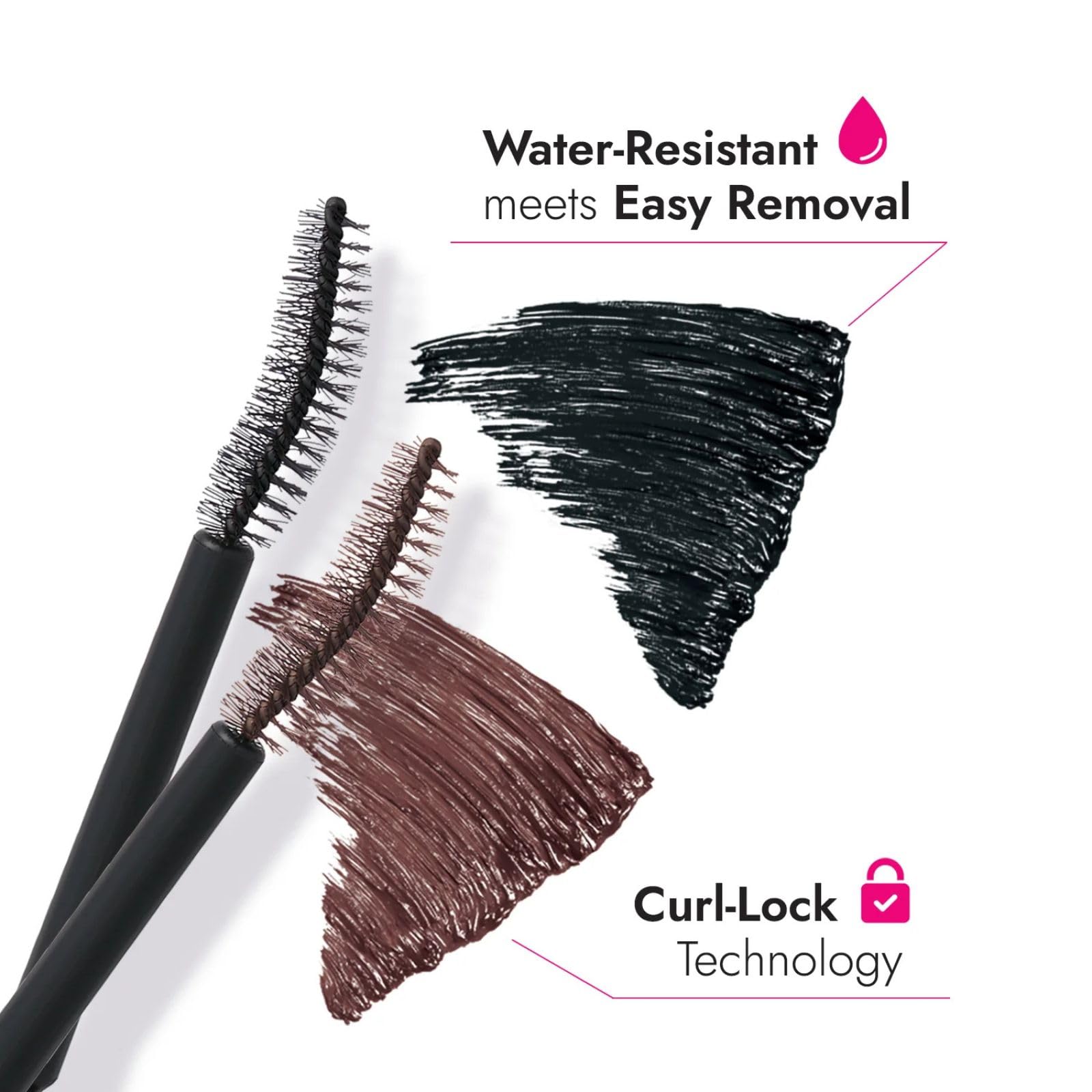 Heroine Make Tubing Mascara close-up of the curvy brush for smooth curling and volume.