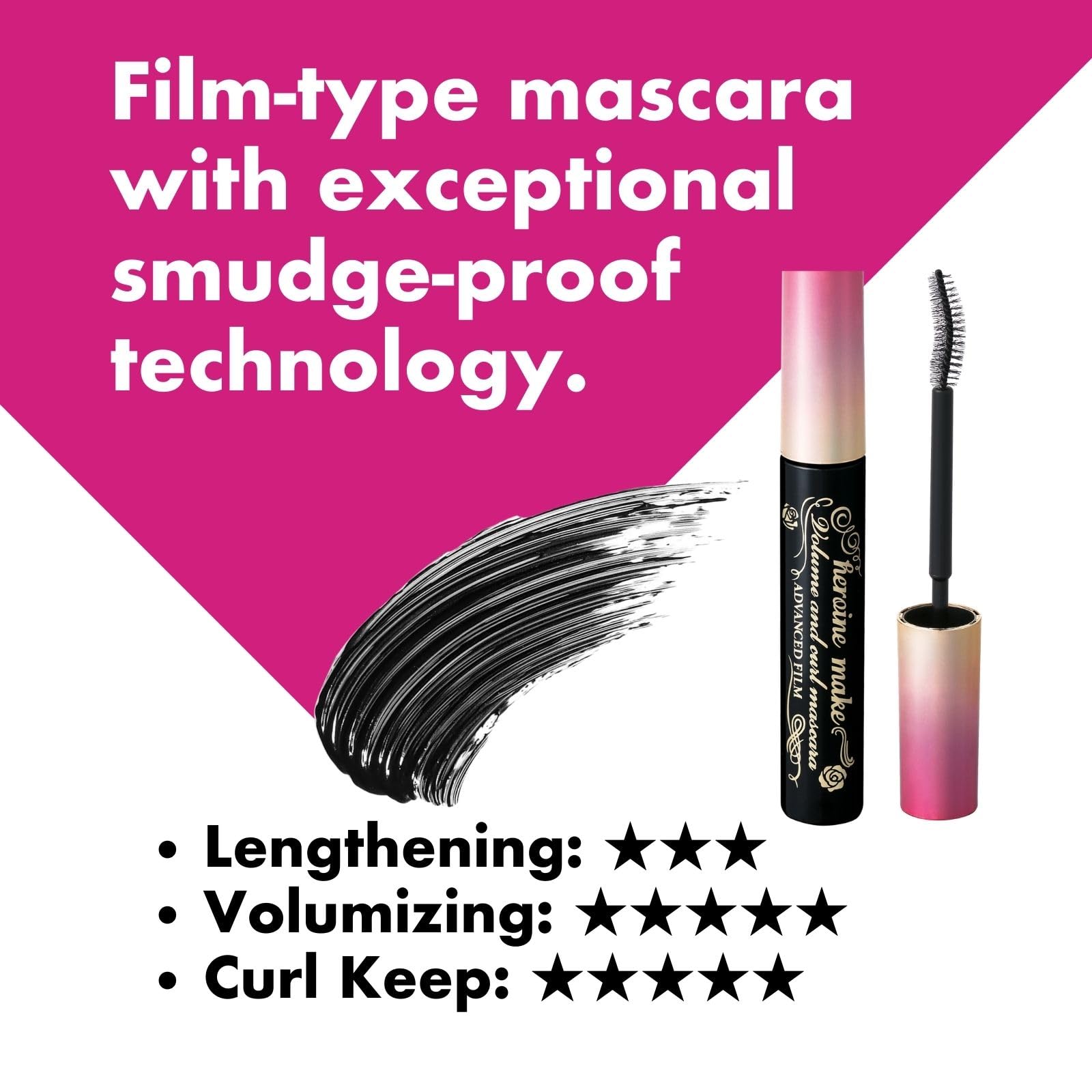 Heroine Make Tubing Mascara Wild Rose Oil nourishes while adding volume.