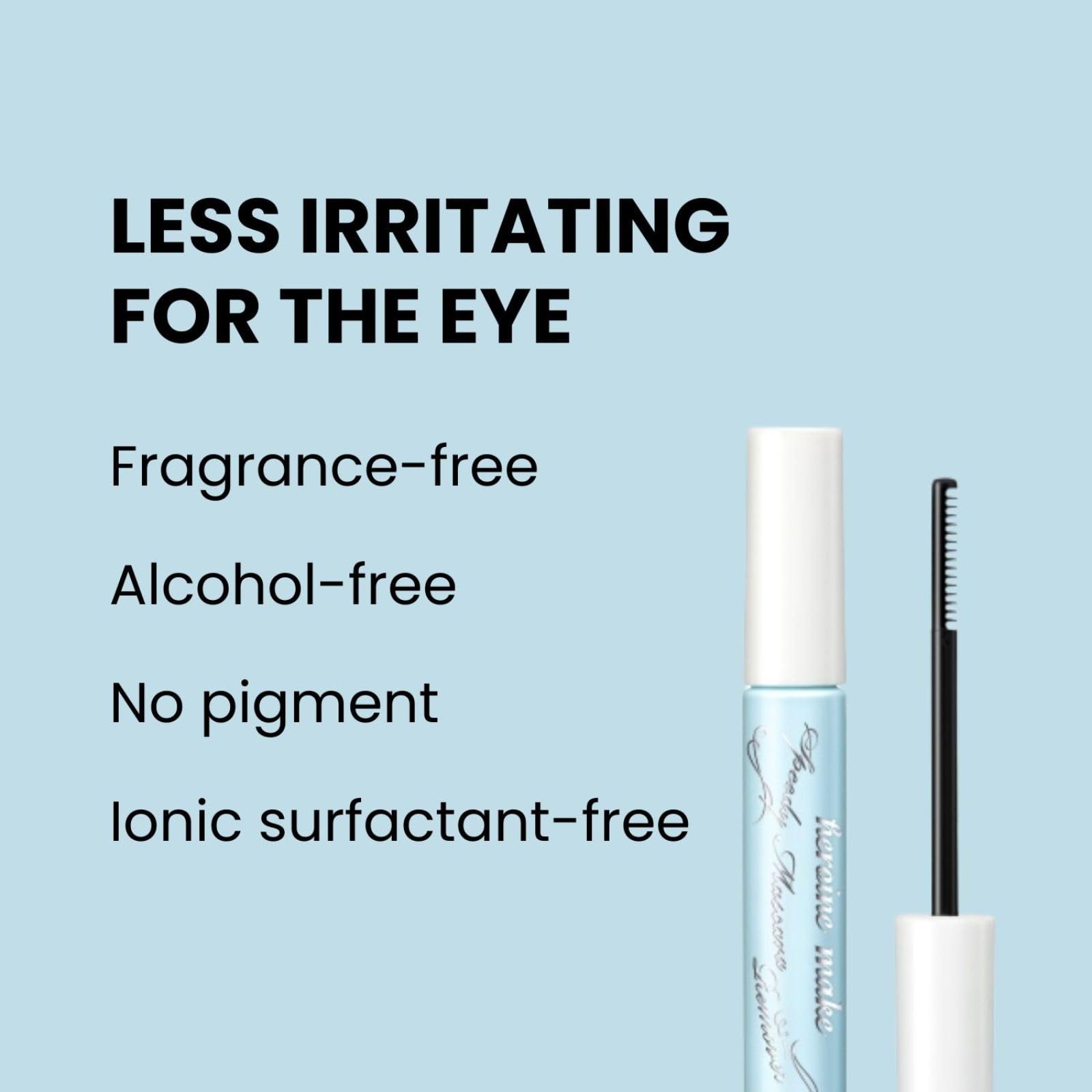 Heroine Make waterproof mascara swatch demonstrating water resistance