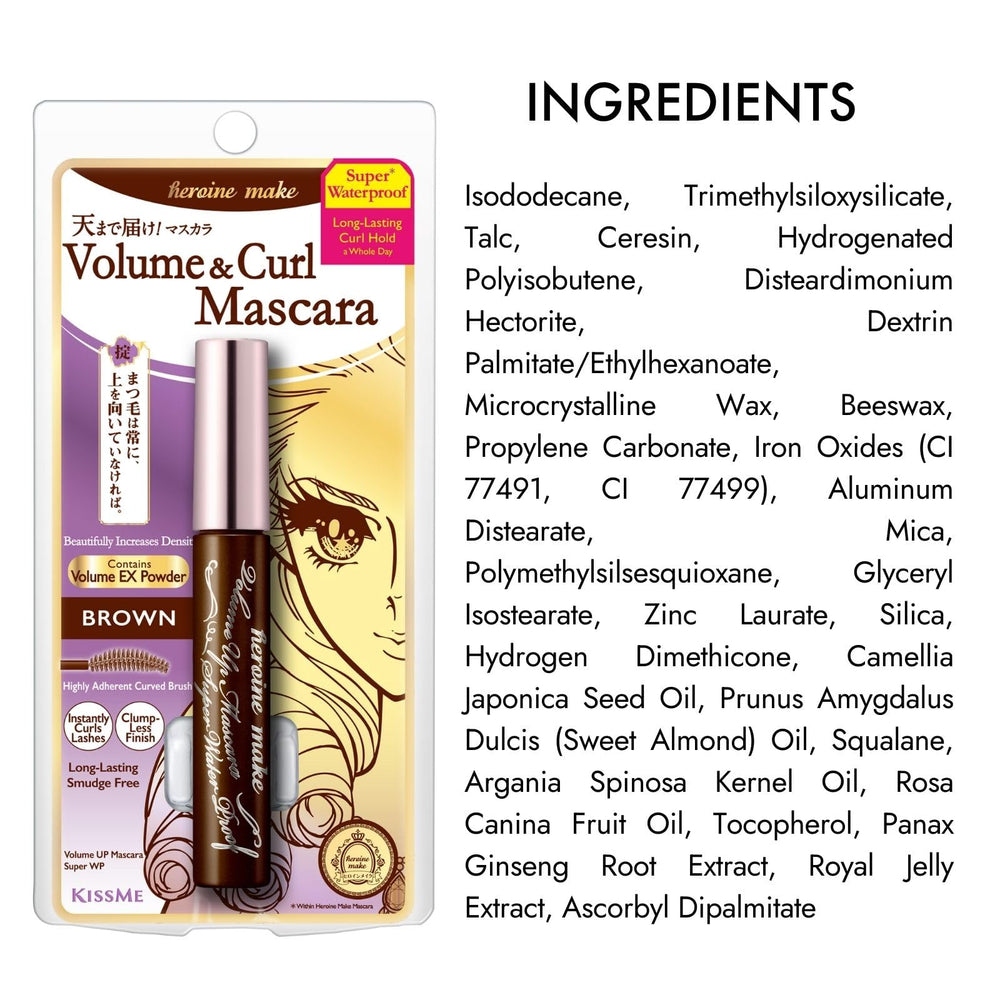Heroine Make Mascara nourishing oils help lashes during wear