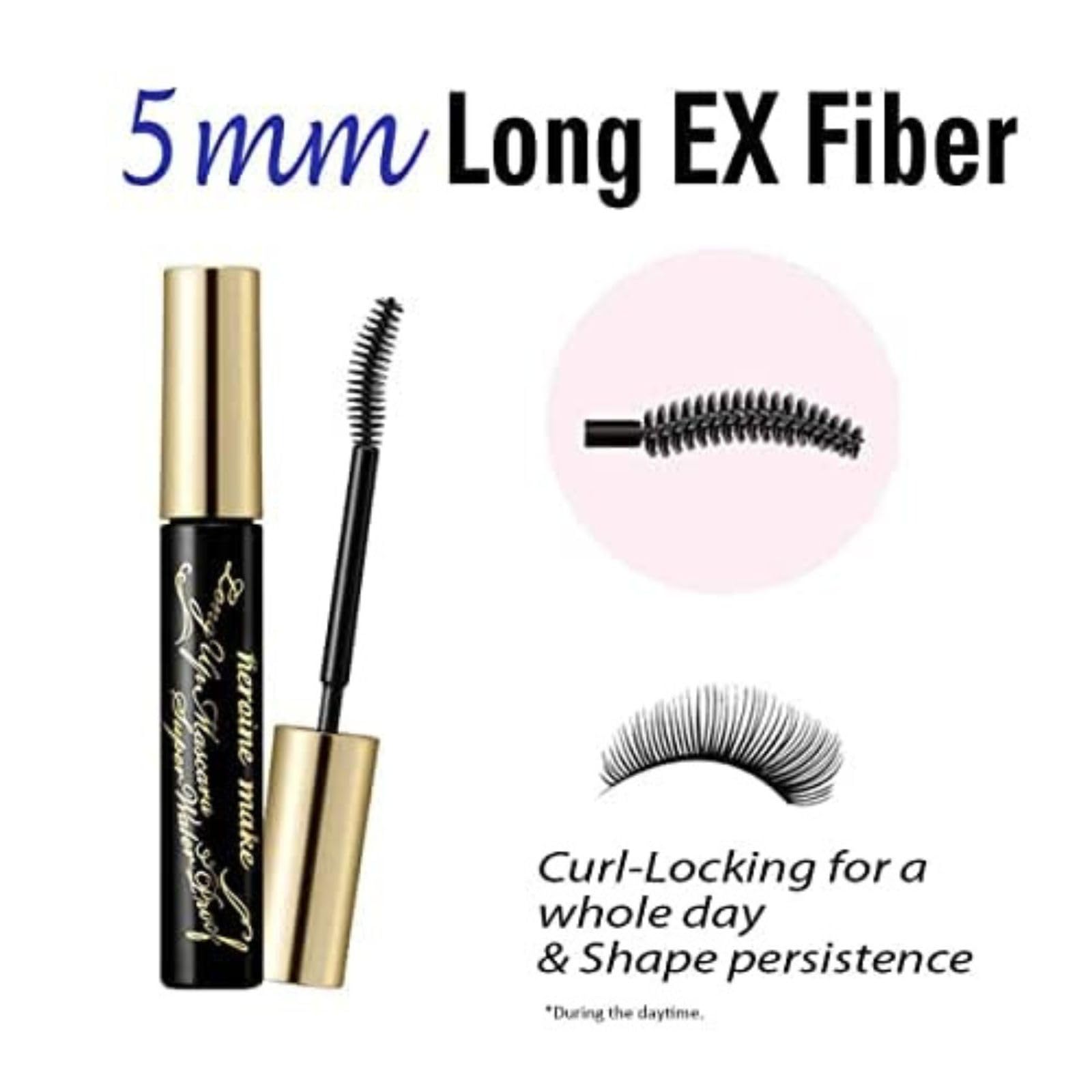 Heroine Make mascara lashes showing extended length and curled definition
