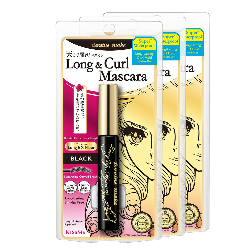Heroine Make mascara package shows durable, smudge-proof wear for all-day definition