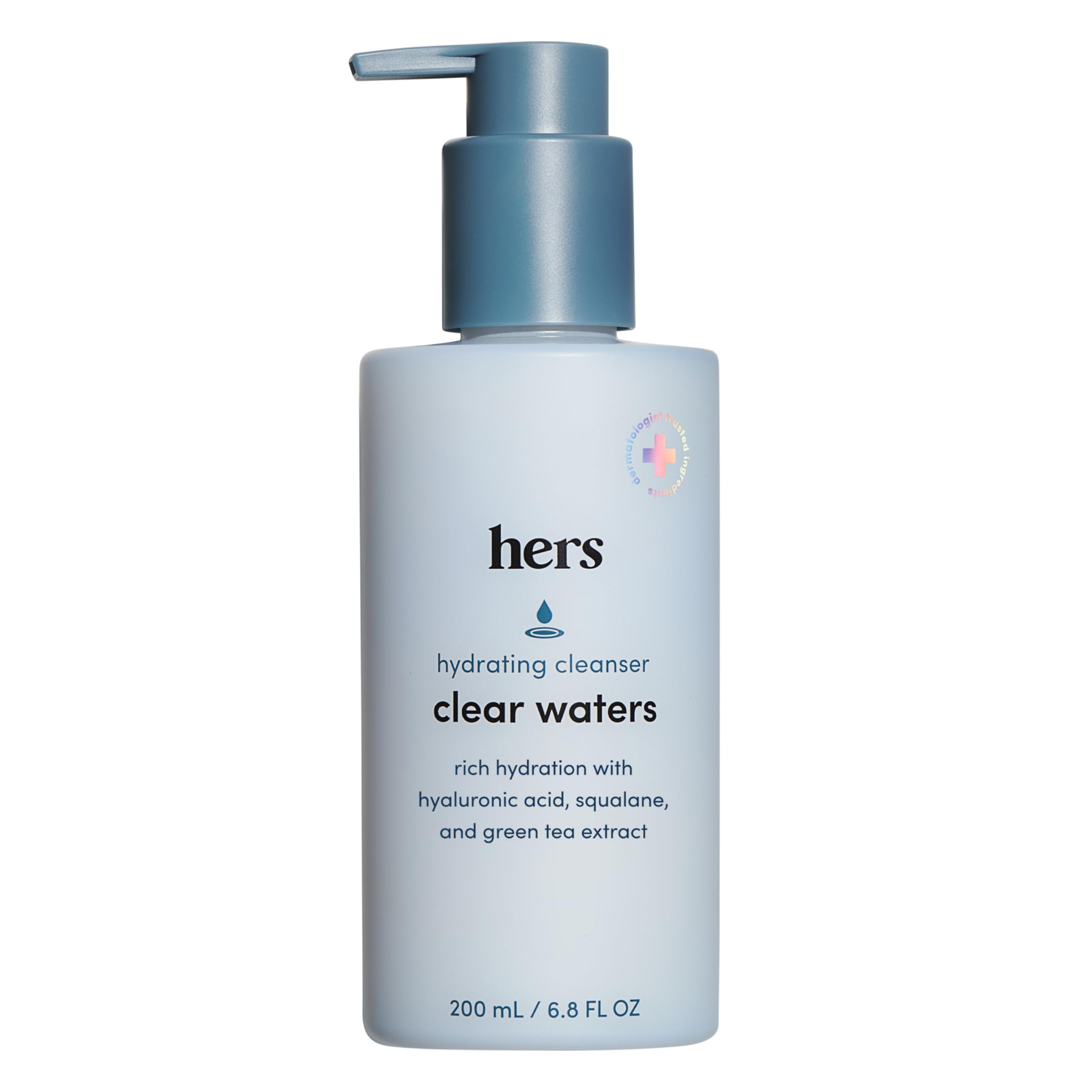 Hims & Hers Hers Clear Waters cleanser bottle ready for daily hydration