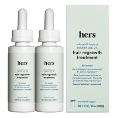 hers hair regrowth bottle pour demonstrates a non greasy daily application