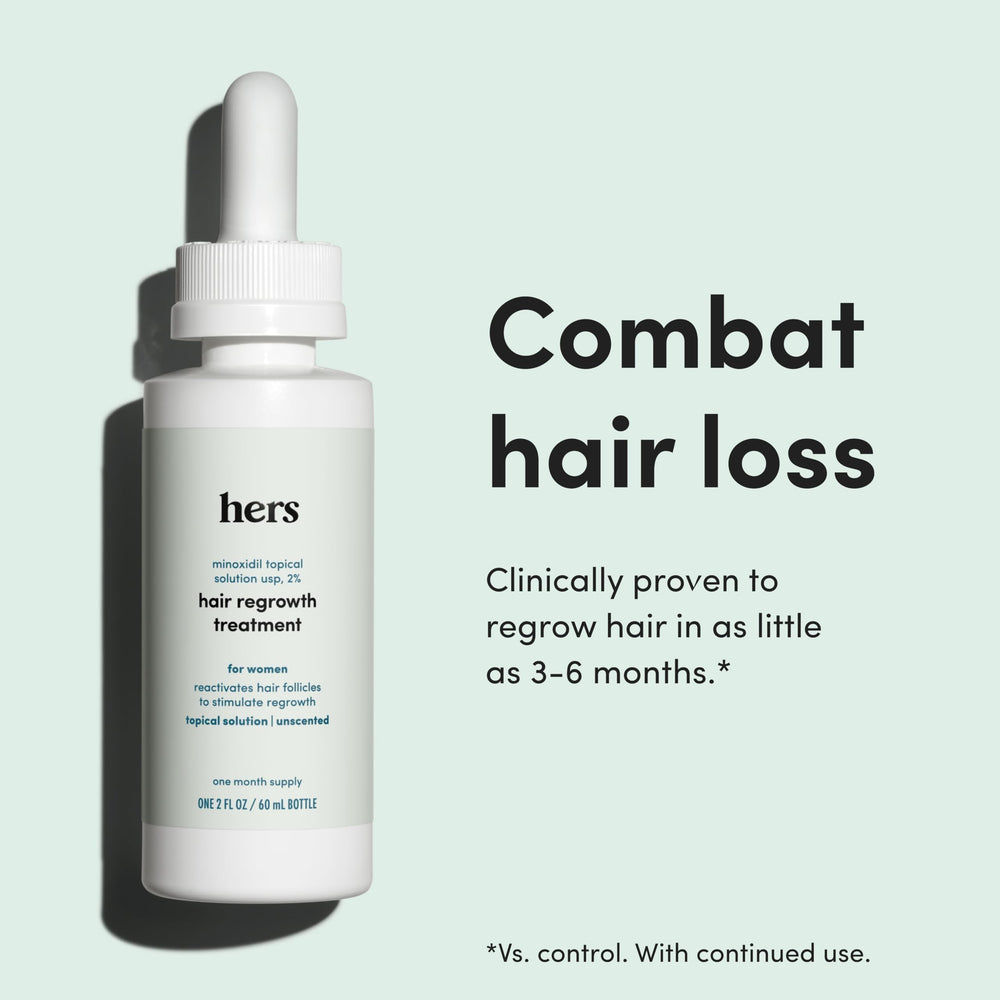 hers hair regrowth foam applicator enables easy, mess free scalp treatment
