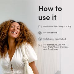 hers hair regrowth woman applying demonstrates a simple daily routine