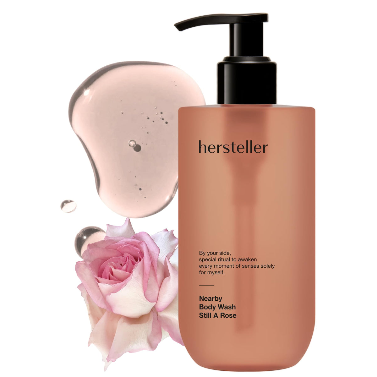 Hersteller Nearby bottle pour demonstrates a gentle cleanse for dry skin